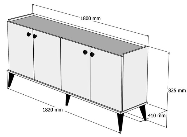 Kalune Design Komoda Lidya ořech/černá