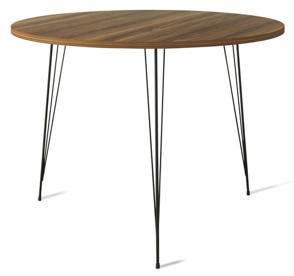 Kalune Design Kulatý jídelní stůl do obývacího pokoje Sandalf ořech