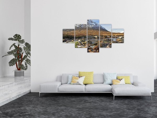 Obraz - Hora s řekou (125x70 cm)