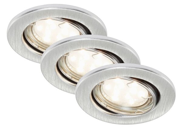BRI 7225-039 3ks sada LED vestavné svítidlo, pr. 8,6 cm, 3 W, hliník - BRILONER
