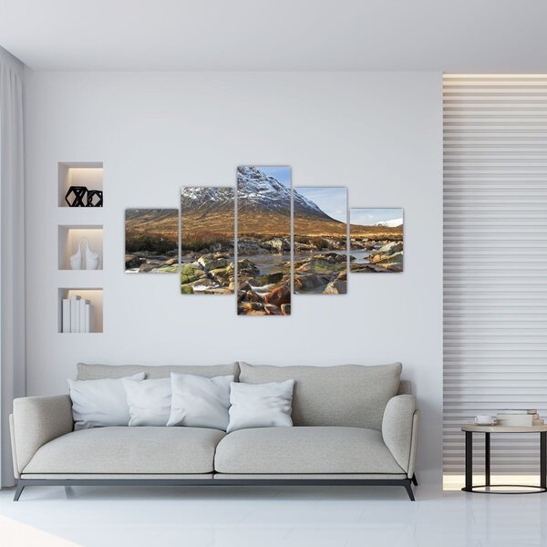 Obraz - Hora s řekou (125x70 cm)