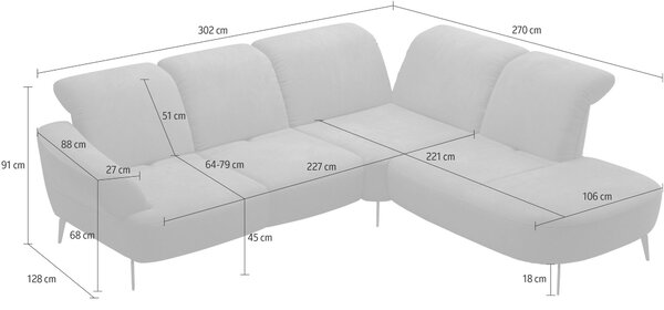 ROHOVÁ SEDAČKA, textil, jílová barva Sit & More - Sedací soupravy, Online Only