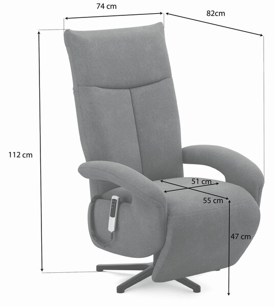 RELAXAČNÍ KŘESLO, textil, šedá Sit & More - Online Only křesla & taburety, Online Only
