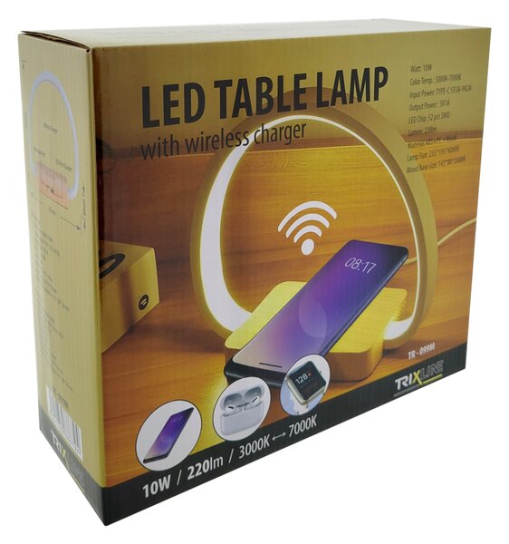 Stolní LED lampa NINA bílá/přírodní