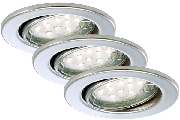 BRI 7225-038 3ks sada LED vestavné svítidlo, pr. 8,6 cm, 3 W, chrom - BRILONER