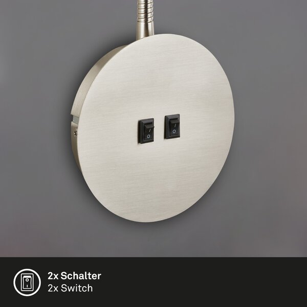 BRILONER Přímé a nepřímé osvětlení nástěnné svítidlo, 39 cm, 1x E14, max. 10W, matný nikl BRI 2178012