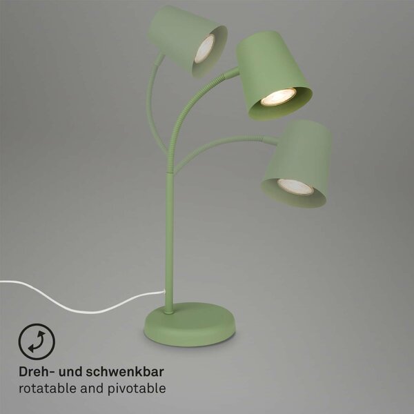 BRILONER Stolní lampa, 38,5 cm, 1x GU10, max. 9W, limetkově zelená BRILO 7476019