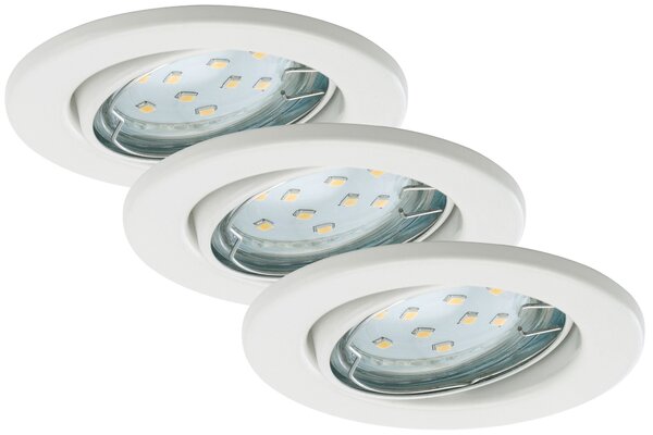 BRI 7225-036 3ks sada LED vestavné svítidlo, pr. 8,6 cm, 3 W, bílé - BRILONER