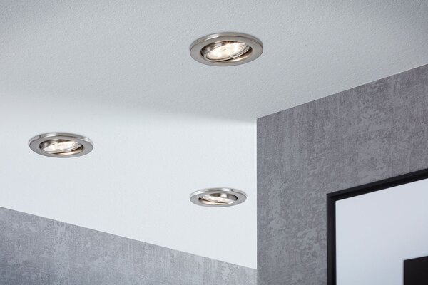 BRI 7225-032 3ks sada LED vestavné svítidlo, pr. 8,6 cm, 3 W, matný nikl - BRILONER