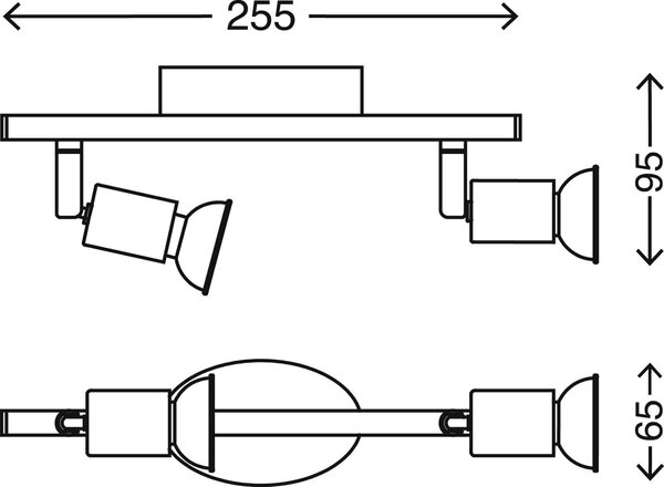 BRI 2767-026 Bodové svítidlo 25,5 cm 2xGU10 6W 500lm bílé - BRILONER