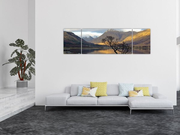 Obraz - Hory u jezera (170x50 cm)