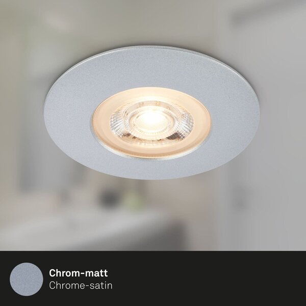 BRI 7044-034 LED vestavná svítidla, pr.9 cm, 3x LED, 5 W, 480 lm, matný chrom - BRILONER