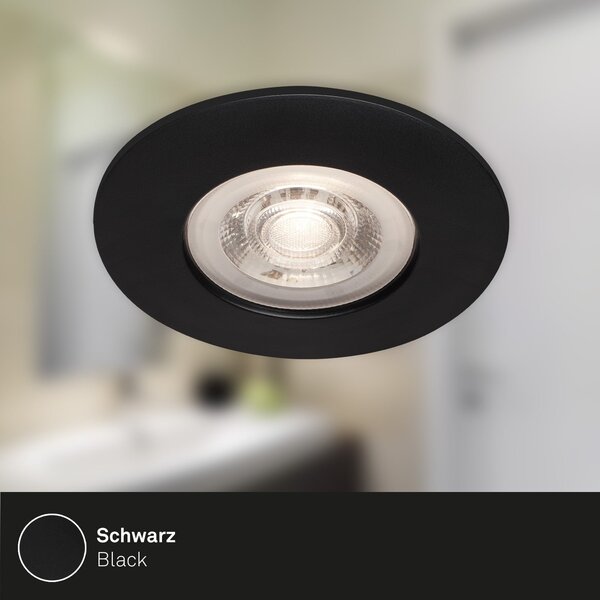 BRI 7036-035 LED vestavná svítidla, pr.9 cm, 3x LED, 4,9 W, 480 lm, černá - BRILONER