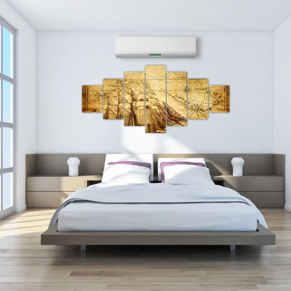 Obraz - Stará mapa (210x100 cm)