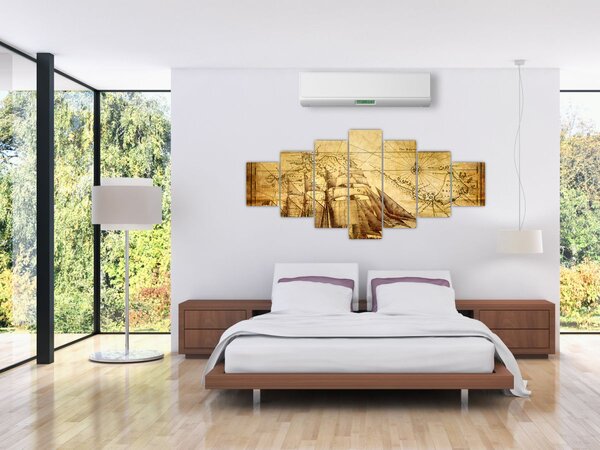 Obraz - Stará mapa (210x100 cm)