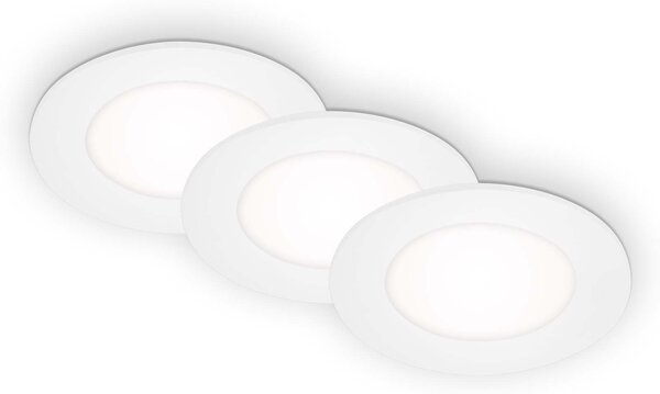 BRI 7057-436 3ks sada LED vestavné svítidlo, pr. 8,6 cm, 3 W, 350 lm, bílé - BRILONER