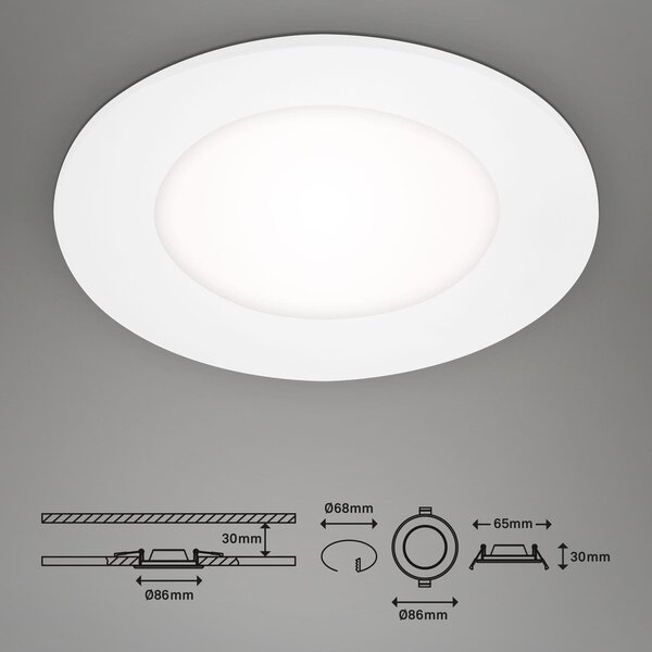 BRI 7057-436 3ks sada LED vestavné svítidlo, pr. 8,6 cm, 3 W, 350 lm, bílé - BRILONER