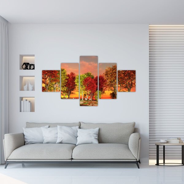Obraz - Barevné stromy (125x70 cm)