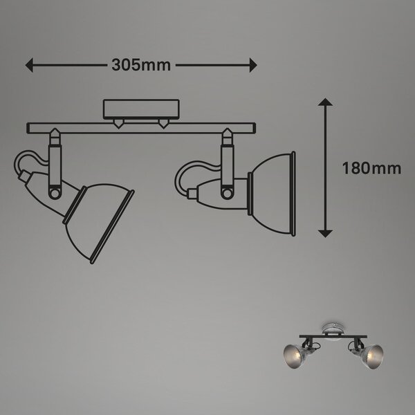 BRILO 2049-024 Bodové svítidlo pr. 10 cm 2x E14 max. 40W antická stříbrná - BRILO