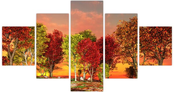 Obraz - Barevné stromy (125x70 cm)