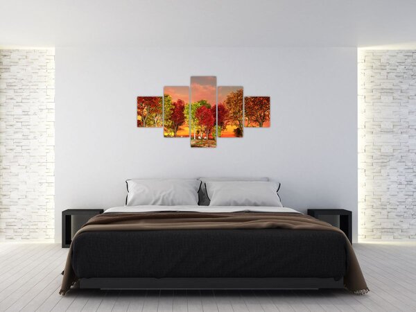Obraz - Barevné stromy (125x70 cm)