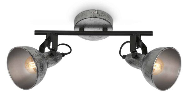 BRILO 2049-024 Bodové svítidlo pr. 10 cm 2x E14 max. 40W antická stříbrná - BRILO