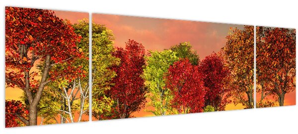 Obraz - Barevné stromy (170x50 cm)