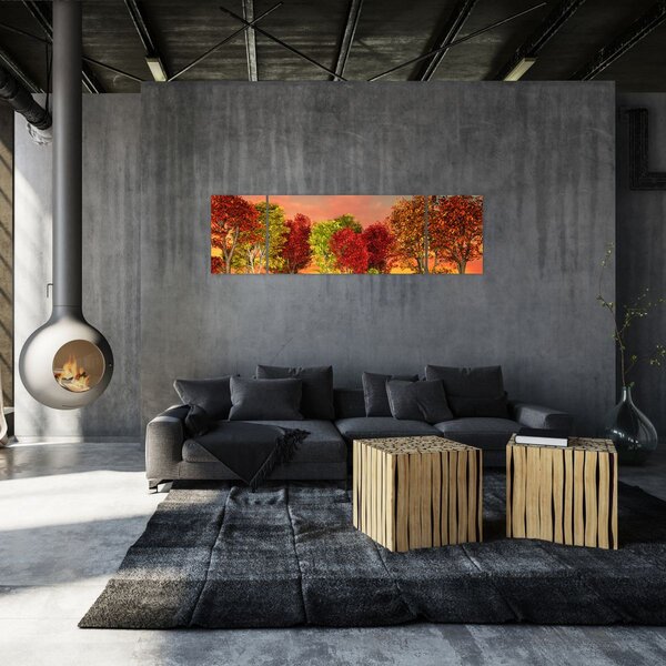 Obraz - Barevné stromy (170x50 cm)
