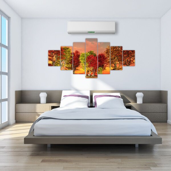Obraz - Barevné stromy (210x100 cm)