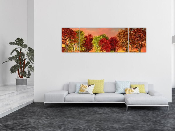 Obraz - Barevné stromy (170x50 cm)