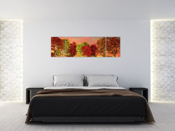 Obraz - Barevné stromy (170x50 cm)