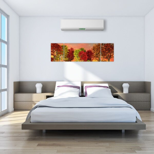 Obraz - Barevné stromy (170x50 cm)