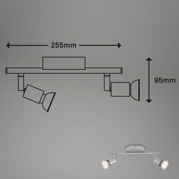 BRI 2915-024 Bodové svítidlo 25,5x7 cm 2xGU10 4,8W 520lm titan - BRILONER