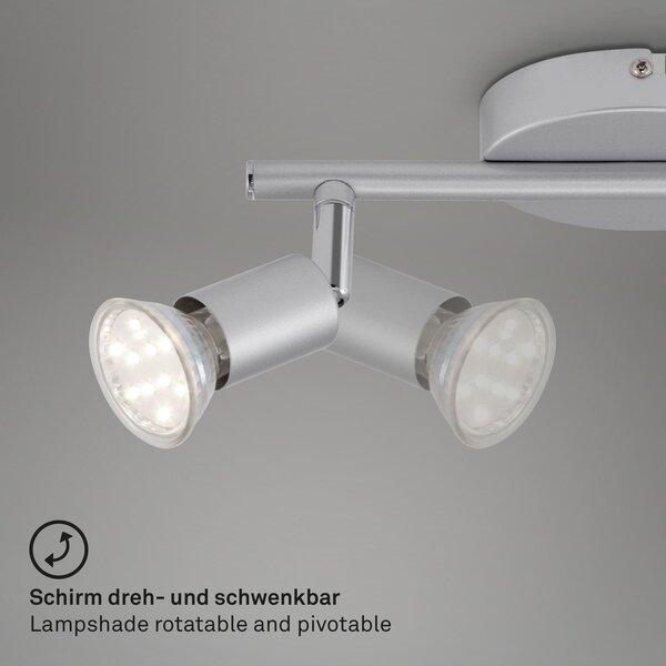 BRI 2915-024 Bodové svítidlo 25,5x7 cm 2xGU10 4,8W 520lm titan - BRILONER