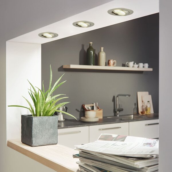 BRI 7232-032 3ks sada LED vestavné svítidlo, pr. 8,2 cm, 5,5 W, matný nikl - BRILONER