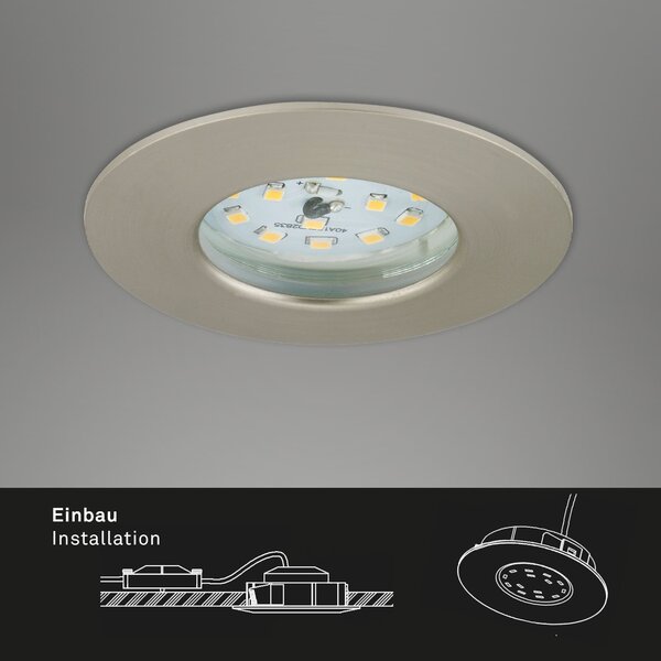 BRI 7204-032 3ks sada LED vestavné svítidlo, pr. 7,5 cm, matný nikl - BRILONER