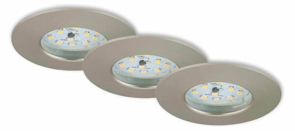 BRI 7204-032 3ks sada LED vestavné svítidlo, pr. 7,5 cm, matný nikl - BRILONER