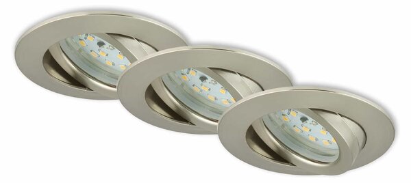 BRI 7232-032 3ks sada LED vestavné svítidlo, pr. 8,2 cm, 5,5 W, matný nikl - BRILONER