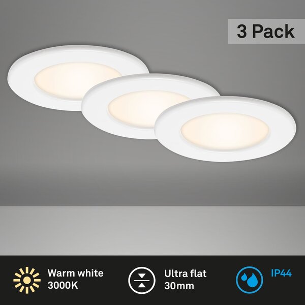 BRI 7053-036 3ks sada LED vestavné svítidlo, pr. 11,5 cm, 6 W, bílé - BRILONER