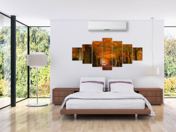 Obraz - Alej stromů na podzim (210x100 cm)