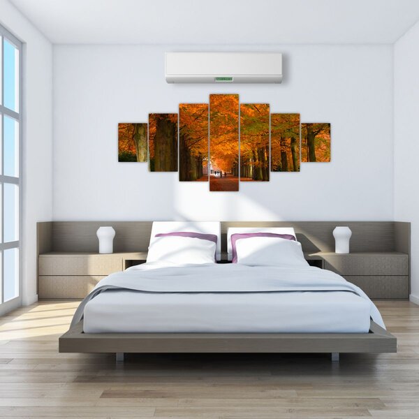 Obraz - Alej stromů na podzim (210x100 cm)