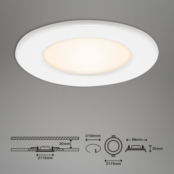 BRI 7053-036 3ks sada LED vestavné svítidlo, pr. 11,5 cm, 6 W, bílé - BRILONER