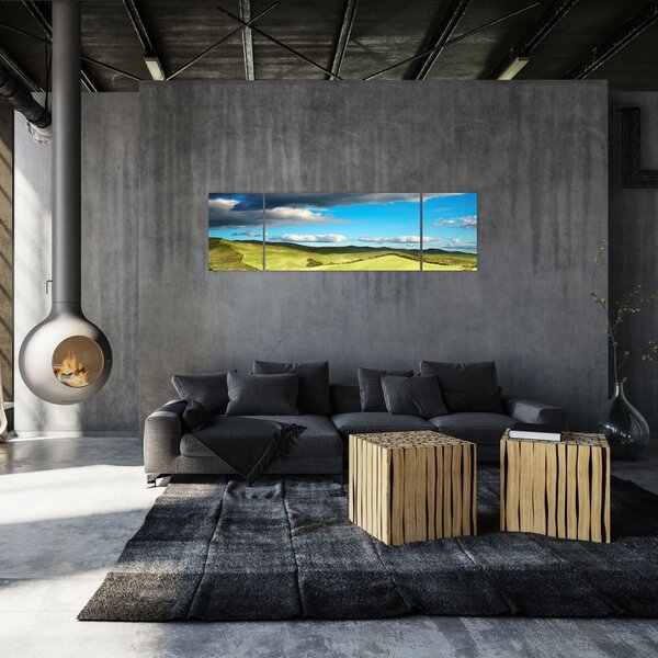 Obraz - Zelená krajina s pahorky (170x50 cm)
