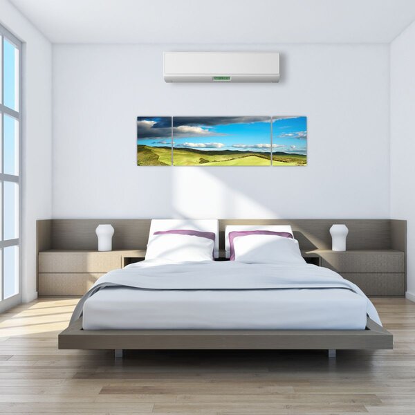 Obraz - Zelená krajina s pahorky (170x50 cm)