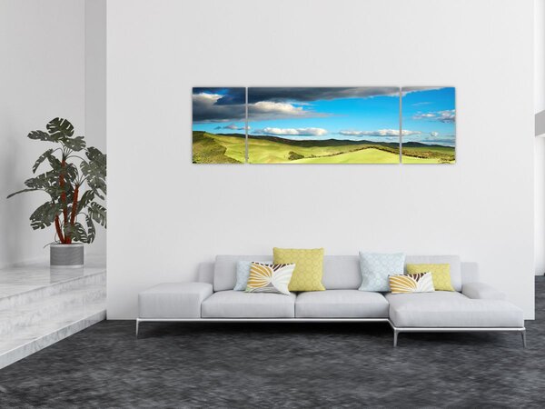 Obraz - Zelená krajina s pahorky (170x50 cm)