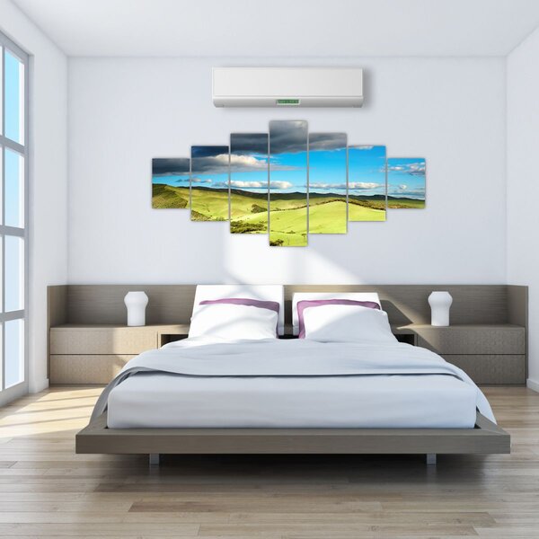 Obraz - Zelená krajina s pahorky (210x100 cm)
