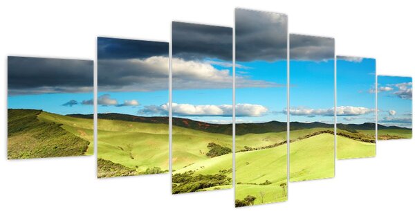 Obraz - Zelená krajina s pahorky (210x100 cm)