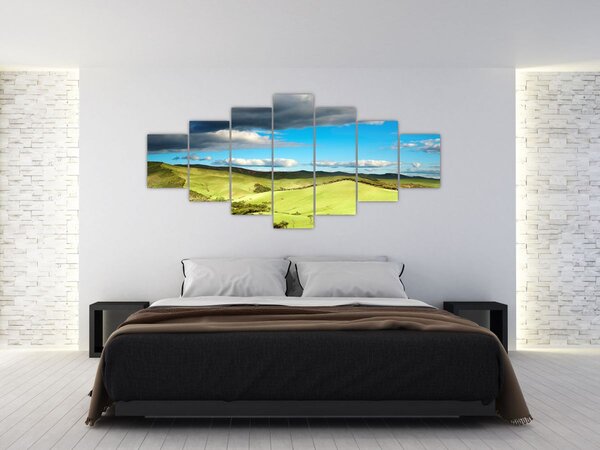 Obraz - Zelená krajina s pahorky (210x100 cm)