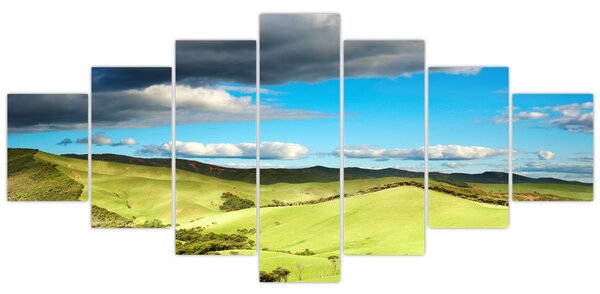 Obraz - Zelená krajina s pahorky (210x100 cm)