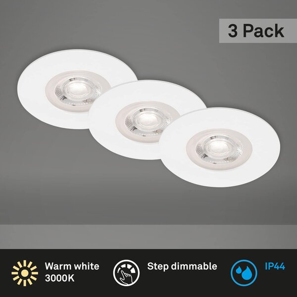 BRI 7036-036 LED vestavná svítidla, pr.9 cm, 3x LED, 4,9 W, 480 lm, bílé - BRILONER